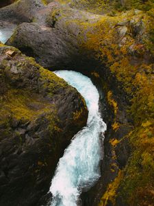 Preview wallpaper stream, rocks, moss, water