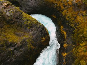 Preview wallpaper stream, rocks, moss, water