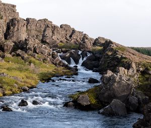 Preview wallpaper stream, rocks, stones, nature