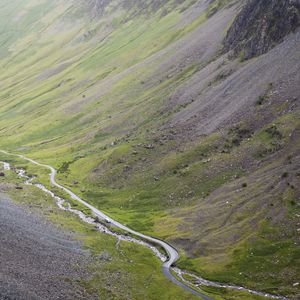 Preview wallpaper stream, slope, hills, landscape