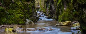 Preview wallpaper stream, stones, bridge, rocks