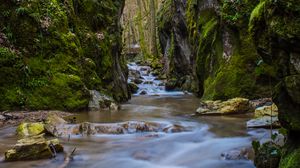 Preview wallpaper stream, stones, bridge, rocks