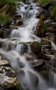 Preview wallpaper stream, stones, cascade, long exposure