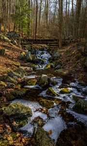 Preview wallpaper stream, stones, ice, nature