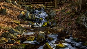 Preview wallpaper stream, stones, ice, nature