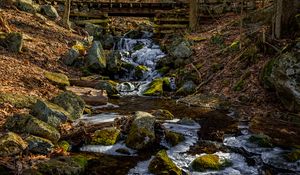 Preview wallpaper stream, stones, ice, nature