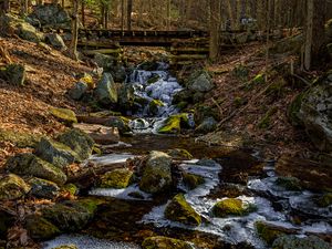 Preview wallpaper stream, stones, ice, nature