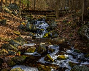 Preview wallpaper stream, stones, ice, nature