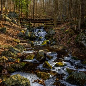 Preview wallpaper stream, stones, ice, nature