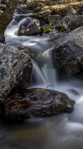 Preview wallpaper stream, stones, long exposure, nature