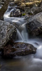 Preview wallpaper stream, stones, long exposure, nature