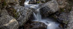 Preview wallpaper stream, stones, long exposure, nature