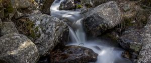 Preview wallpaper stream, stones, long exposure, nature