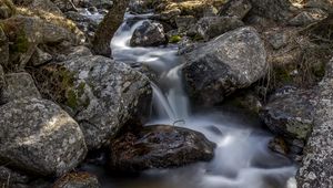Preview wallpaper stream, stones, long exposure, nature