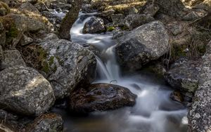 Preview wallpaper stream, stones, long exposure, nature