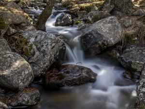 Preview wallpaper stream, stones, long exposure, nature