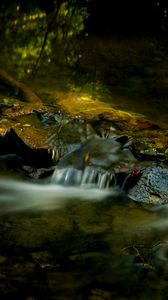 Preview wallpaper stream, stones, nature, long exposure