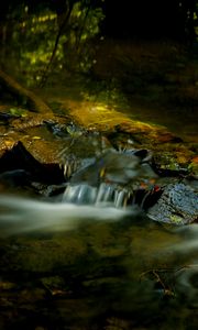 Preview wallpaper stream, stones, nature, long exposure