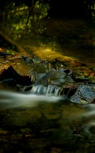 Preview wallpaper stream, stones, nature, long exposure