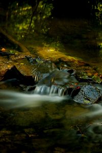 Preview wallpaper stream, stones, nature, long exposure