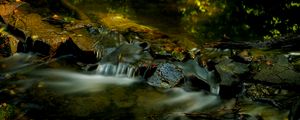 Preview wallpaper stream, stones, nature, long exposure