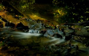 Preview wallpaper stream, stones, nature, long exposure