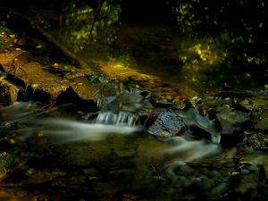 Preview wallpaper stream, stones, nature, long exposure