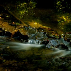 Preview wallpaper stream, stones, nature, long exposure