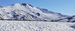 Preview wallpaper stream, stones, snow, mountain