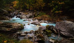 Preview wallpaper stream, stones, trees, grass, nature