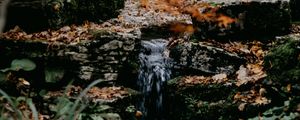 Preview wallpaper stream, stones, water, grass, moss