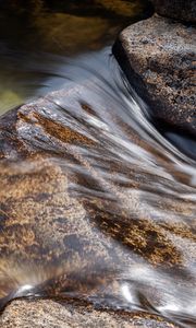 Preview wallpaper stream, stones, water, long exposure