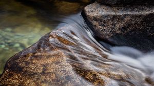 Preview wallpaper stream, stones, water, long exposure