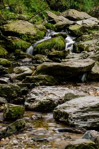 Preview wallpaper stream, water, cascade, stones, pebbles