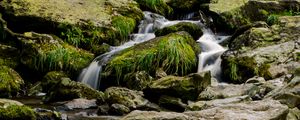 Preview wallpaper stream, water, cascade, stones, pebbles