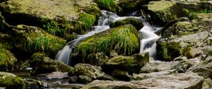 Preview wallpaper stream, water, cascade, stones, pebbles