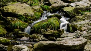 Preview wallpaper stream, water, cascade, stones, pebbles