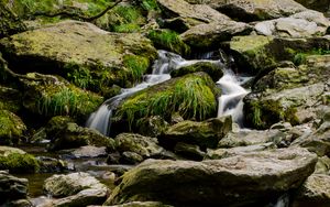 Preview wallpaper stream, water, cascade, stones, pebbles