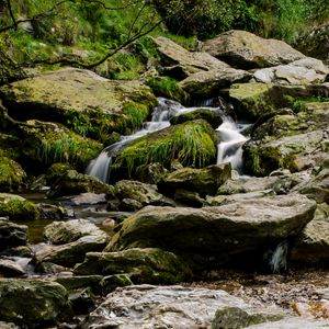 Preview wallpaper stream, water, cascade, stones, pebbles