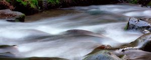 Preview wallpaper stream, water, stones, long exposure, nature