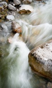 Preview wallpaper stream, water, stones, nature, pebbles