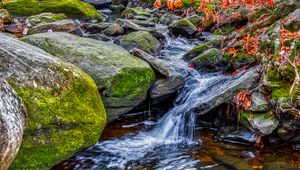 Preview wallpaper stream, water, stones, nature