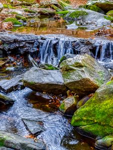 Preview wallpaper stream, water, stones, nature, landscape