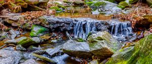 Preview wallpaper stream, water, stones, nature, landscape