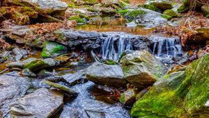 Preview wallpaper stream, water, stones, nature, landscape