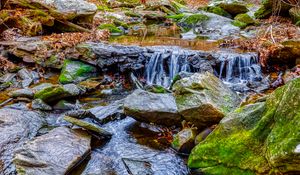 Preview wallpaper stream, water, stones, nature, landscape