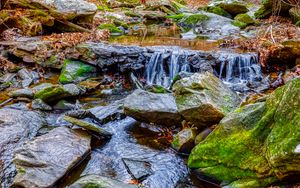 Preview wallpaper stream, water, stones, nature, landscape