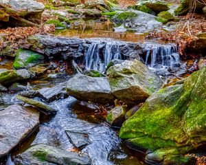 Preview wallpaper stream, water, stones, nature, landscape