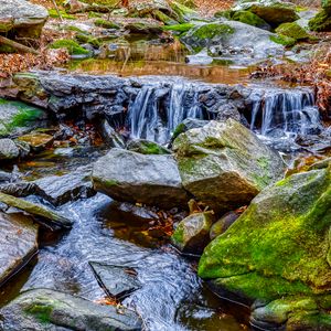 Preview wallpaper stream, water, stones, nature, landscape