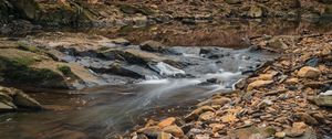 Preview wallpaper stream, water, stones, moss, nature